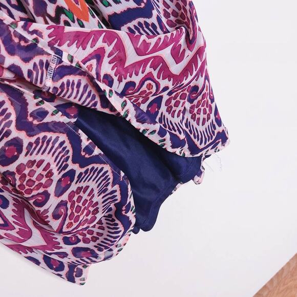 GAP Sheer Overlay Boho Aztec Spaghetti Strap Short Dress Large - Picture 8 of 9